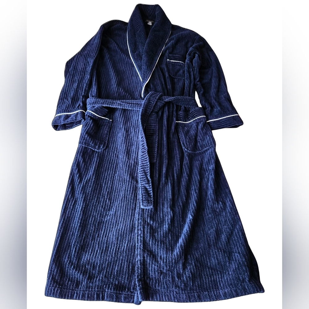 Expressions Deep Blue Men's Lounge Robe